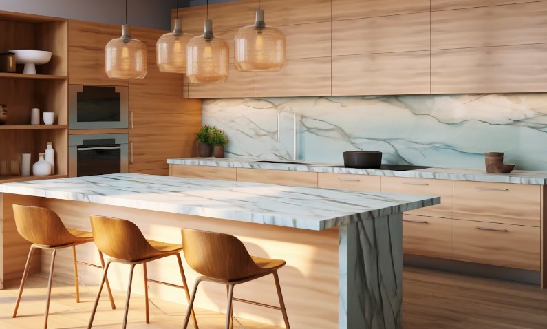 kitchen marble tiles makeover
